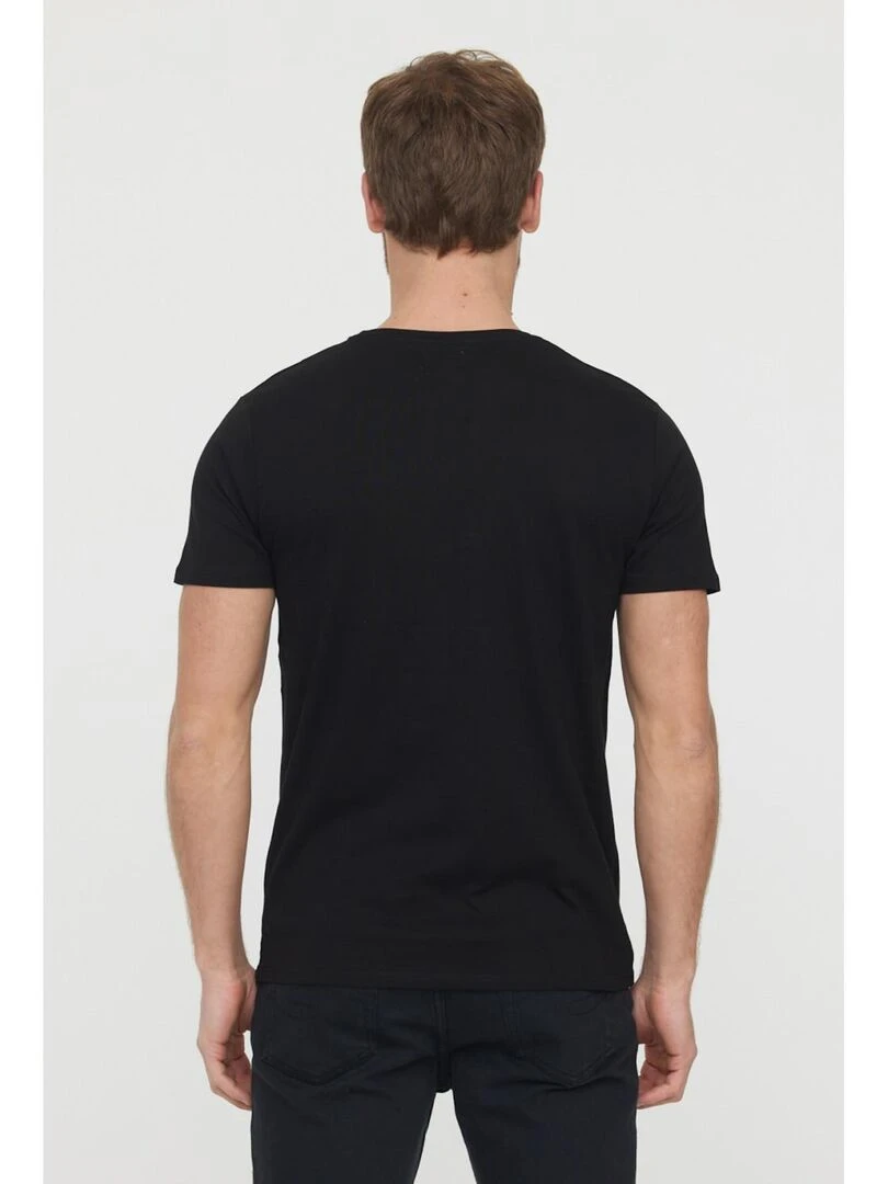 Lee Cooper   T Shirt manches courtes coton col rond AZZIK   Noir