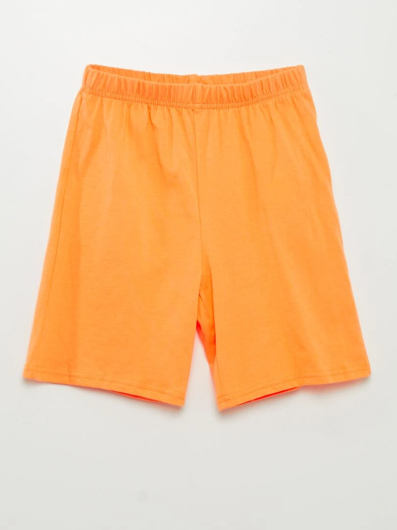 Pyjama court  t shirt + short   2 pièces   Blanc