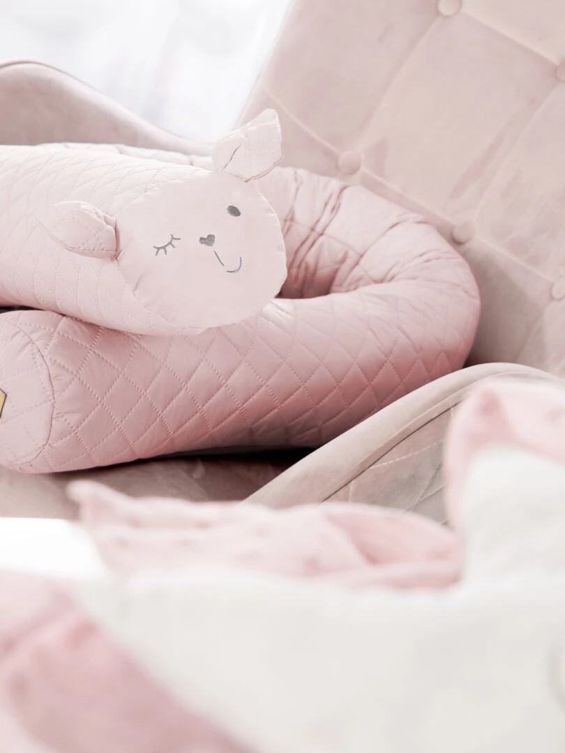 ROBA Serpent de Lit Bébé "roba Style"   170 cm   Avec Visage De Lapin   Rose   Rose