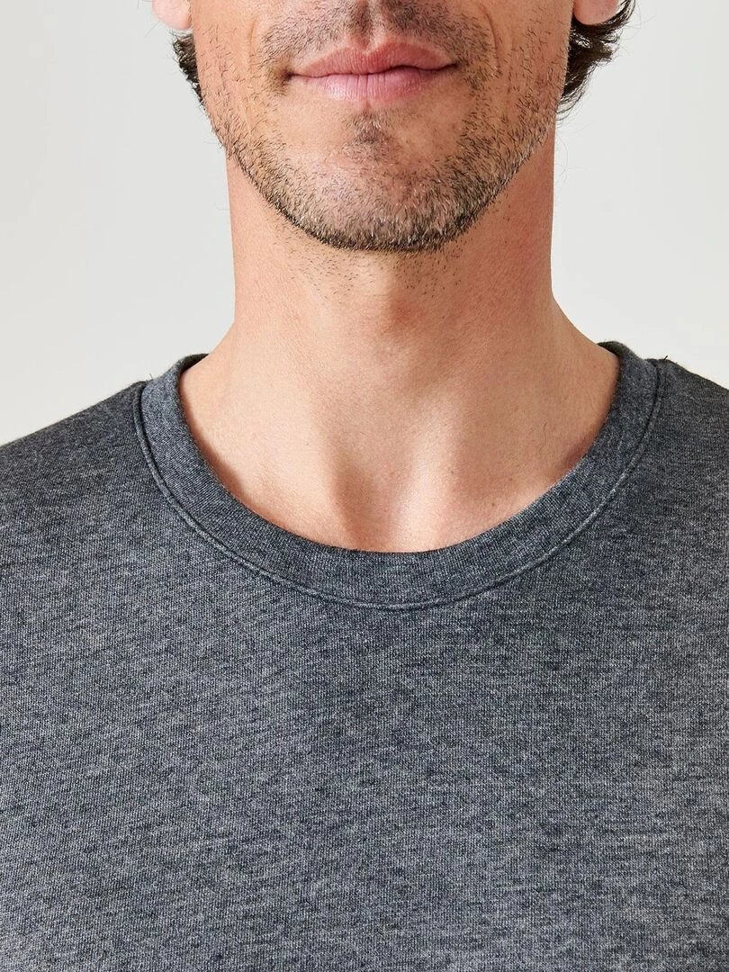 T shirt double face col rond Thermolactyl   Damart   Gris