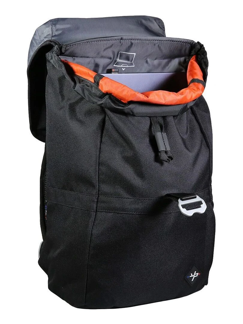 BODYPACK Sac à dos recyclé ordi usb typo 1 compartiment   Noir