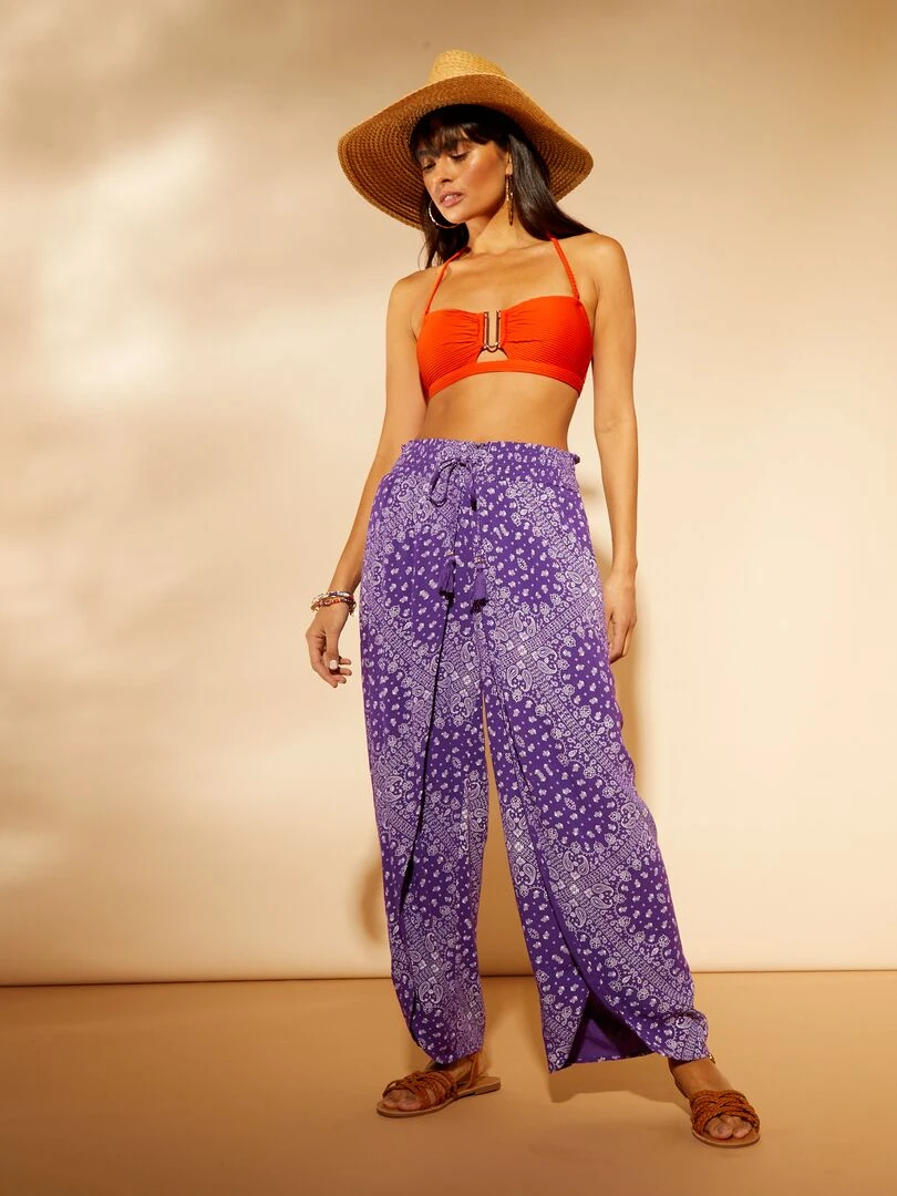 Culotte de bain en maille gaufrée   orange