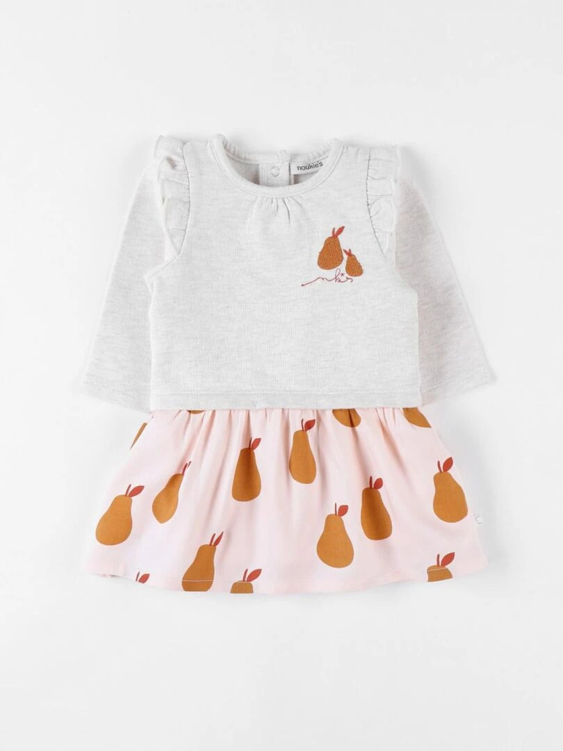 Robe bi matière poires clair/caramel Noukie's Beige
