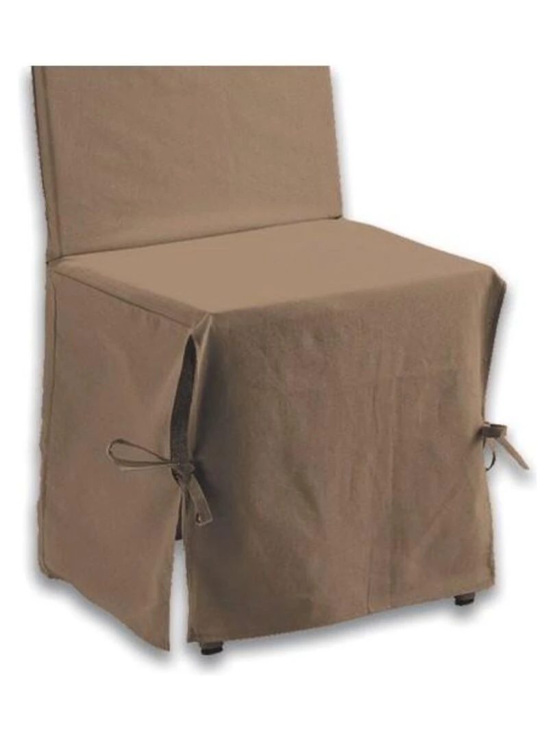 Housse de chaise Renato taupe coton   Beige