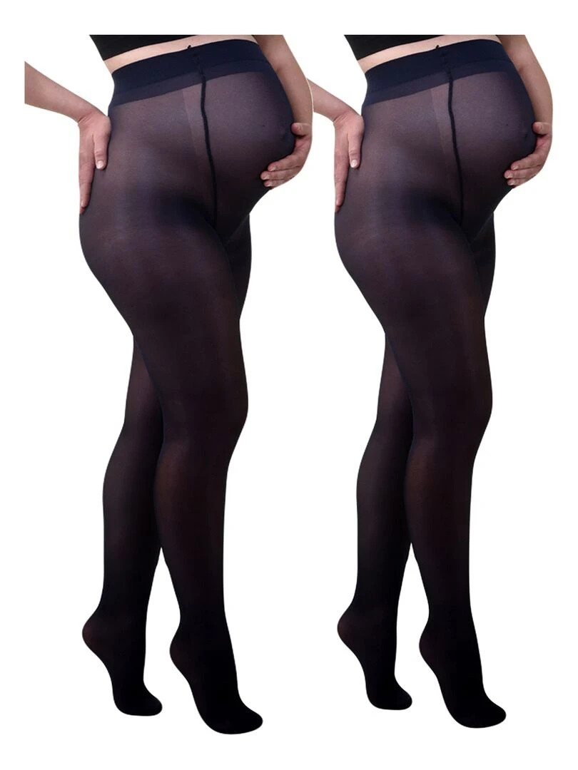 Duo Pack Collants de grossesse transparant magique 40den Bleu marine