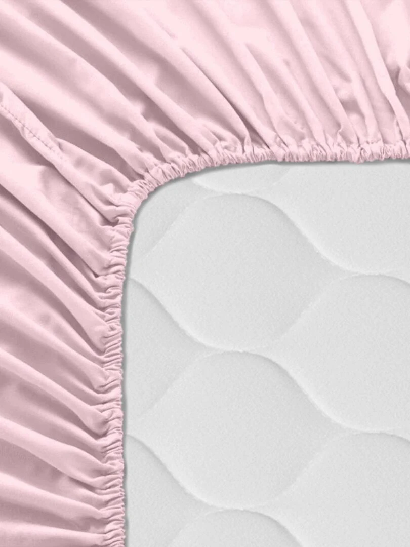 Drap housse Basic Berceau "Happyfriday"   Rose pâle