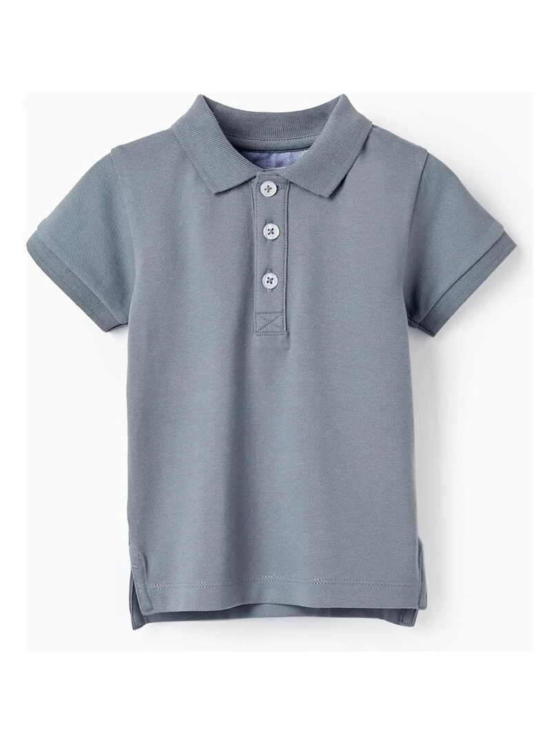 Polo à manches courtes en piqué de coton pour bébé garçon 'B&S' manches courtes BROTHERS&SISTERS Bleu