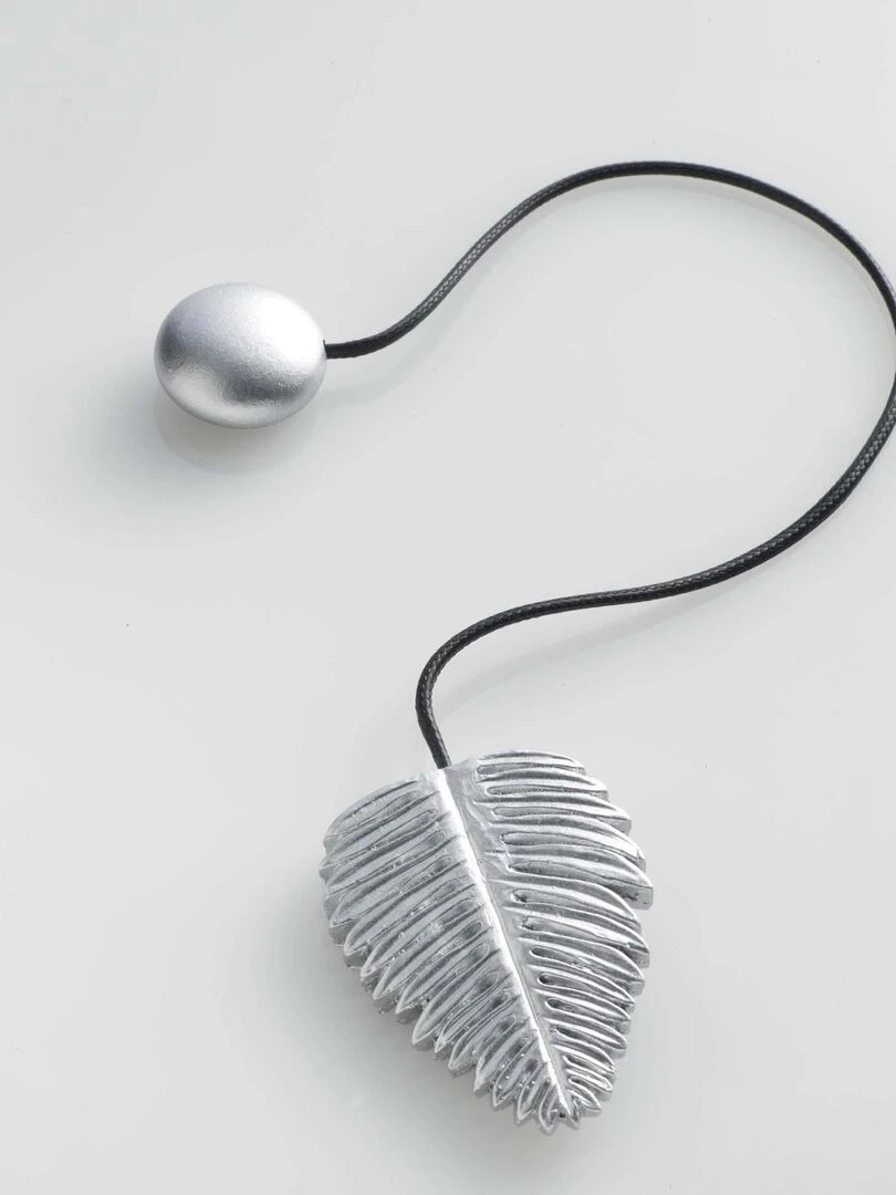 1 Embrasse aimantee Zafara feuille   Blanc