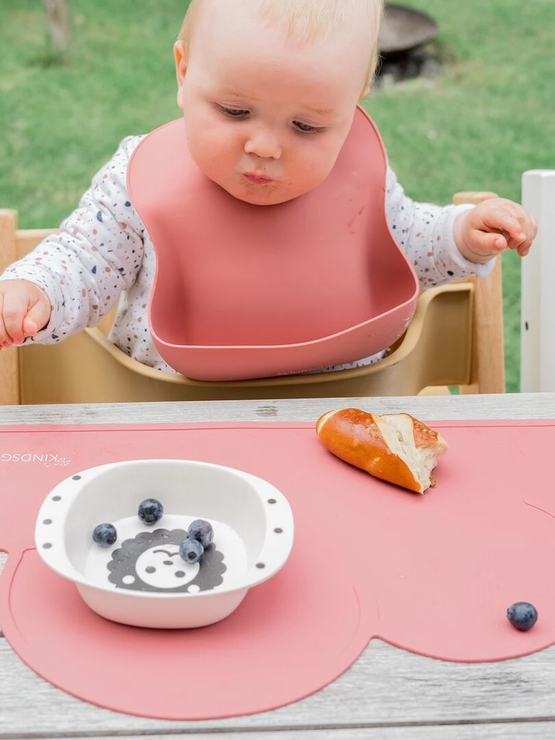 Bavoir bébé en silicone   Rose