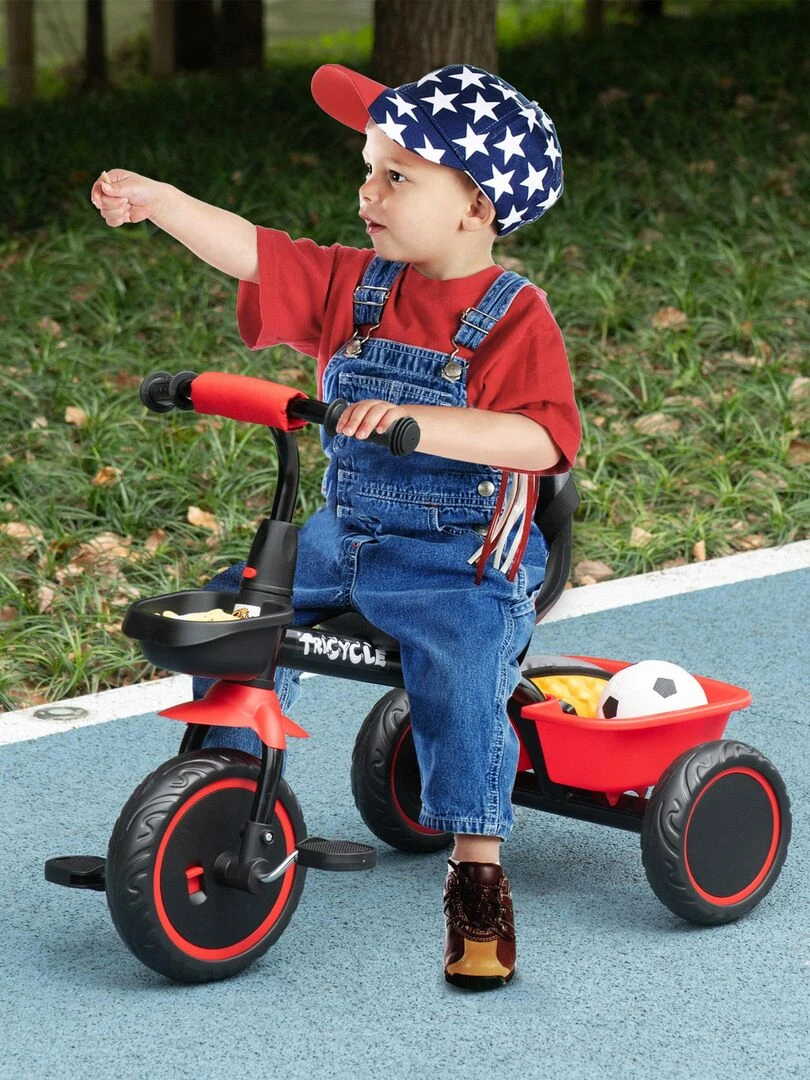 Tricycle pour enfant évolutif avec siège réglable   Rouge