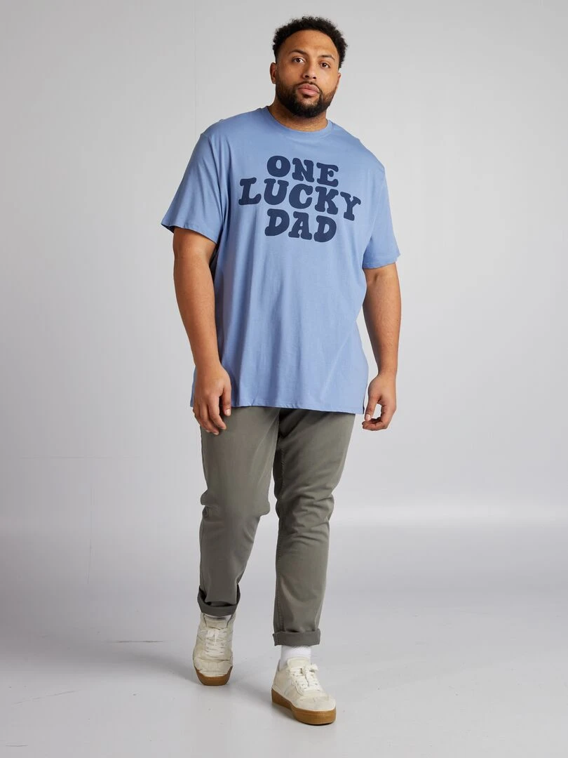 T shirt imprimé manches courtes Bleu