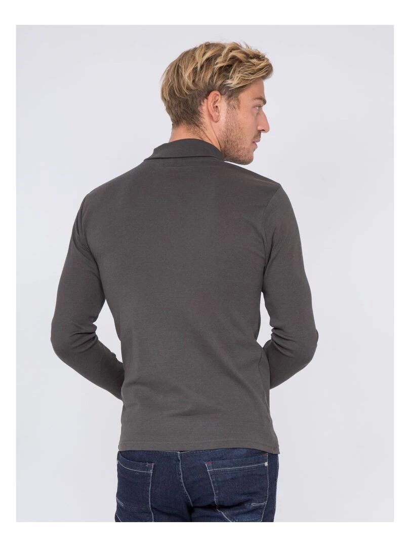 Sous pull pur coton WAREN   gris anthracite