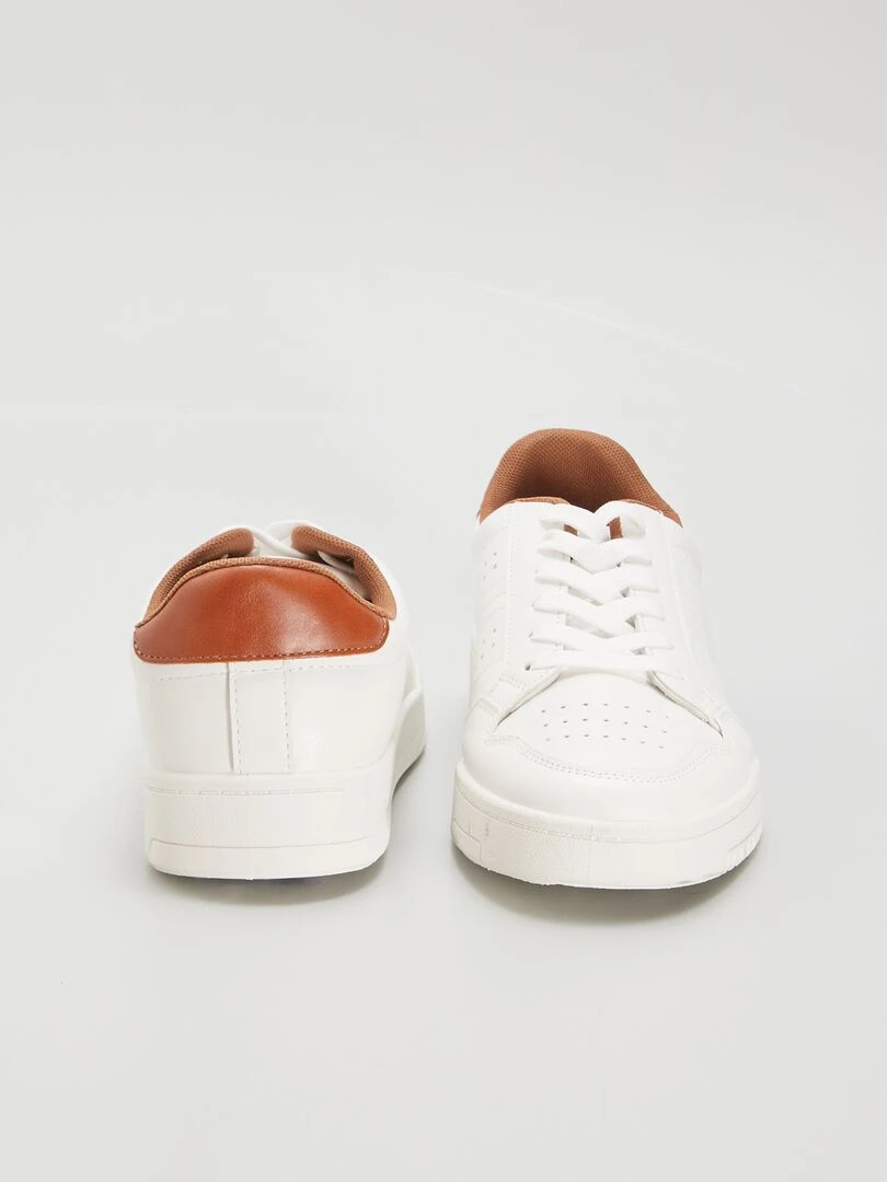 Baskets basses   Blanc/marron