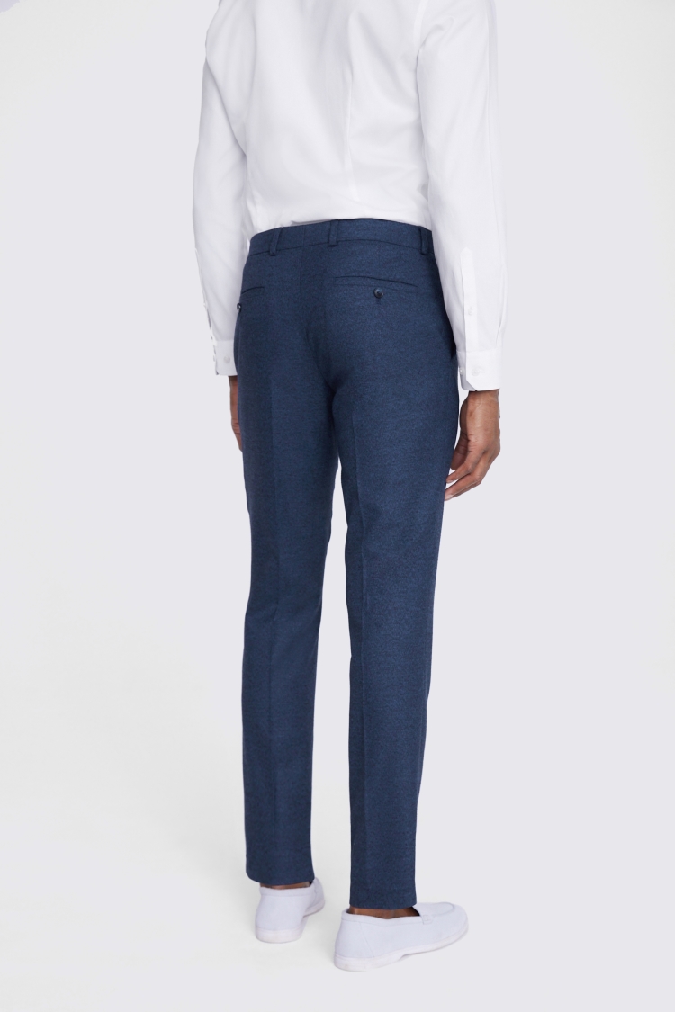 Slim Fit Blue Flannel Trousers Buy Online at Moss