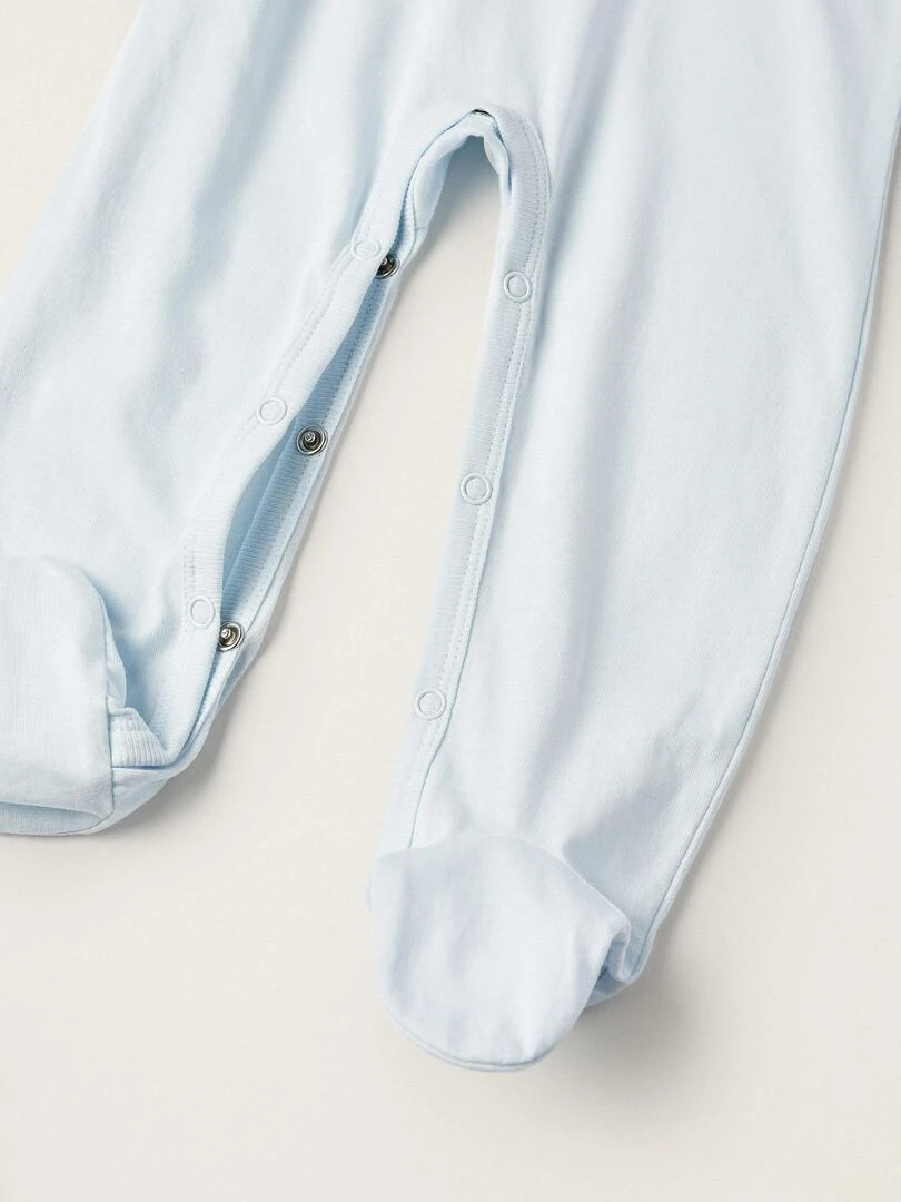 Grenouillère en jersey de coton pour bébé garçon 'Mini Elephant' manches longues ESSENTIALS LINE   Bleu