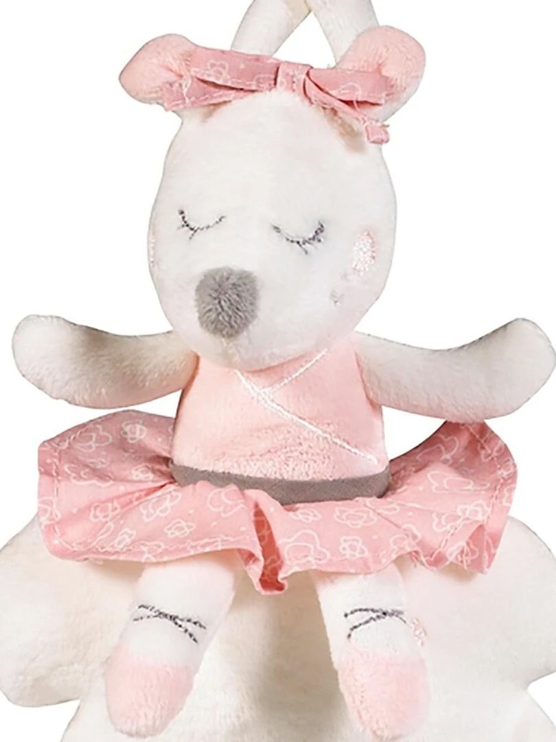 Peluche Mini Musical souris danseuse en velours Rose SAUTHON Rose