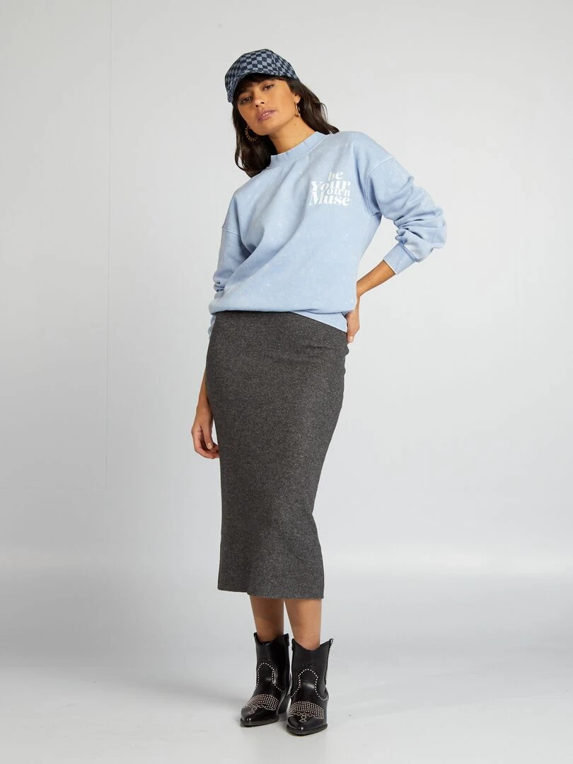 Sweat délavé Bleu