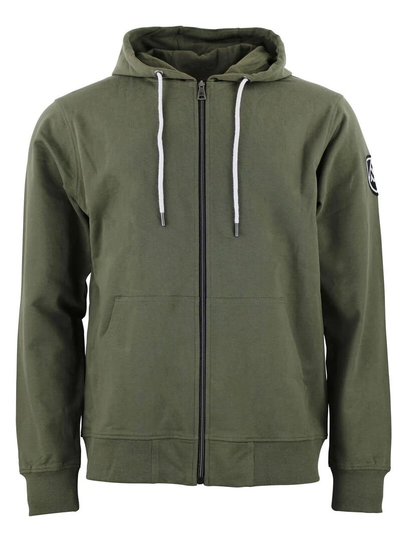 Sweat zippé à capuche homme CAGE PEAK MOUNTAIN Kaki