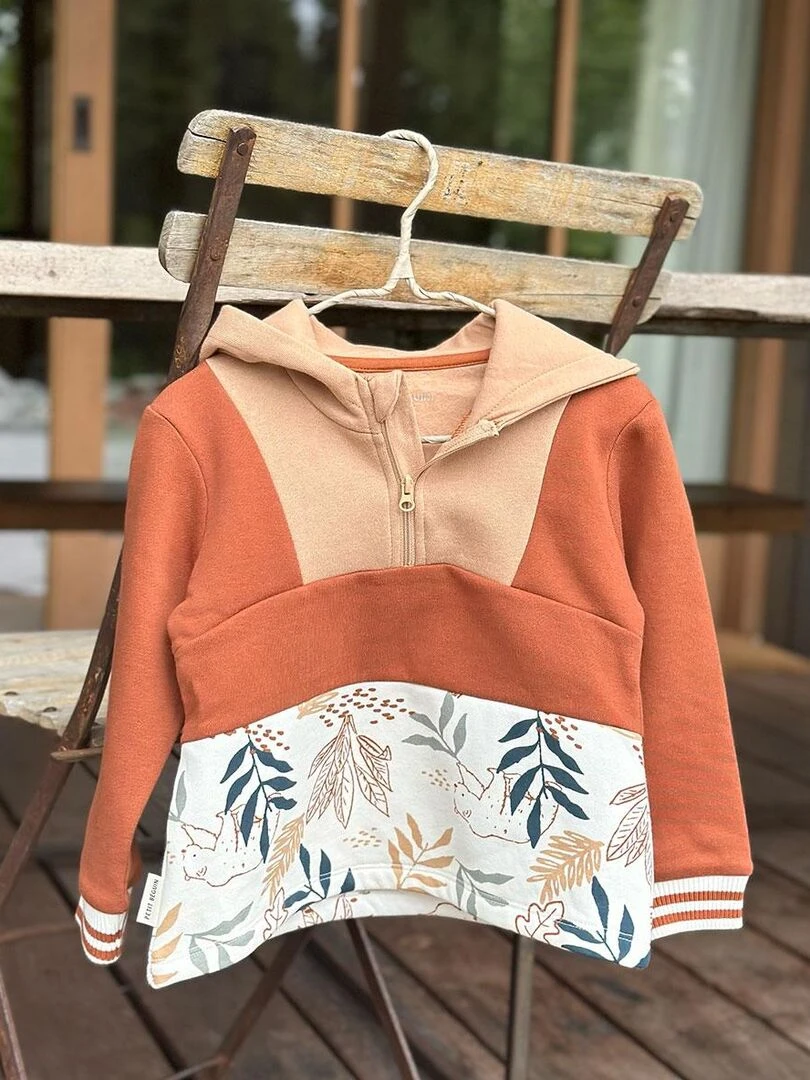 Sweat shirt à capuche enfant en molleton Wally   Camel