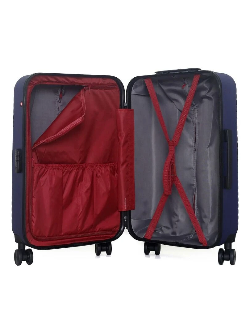 SWISS KOPPER   VALISE WEEKEND ABS SPIEZ 4 ROUES 65 CM   Bleu marine