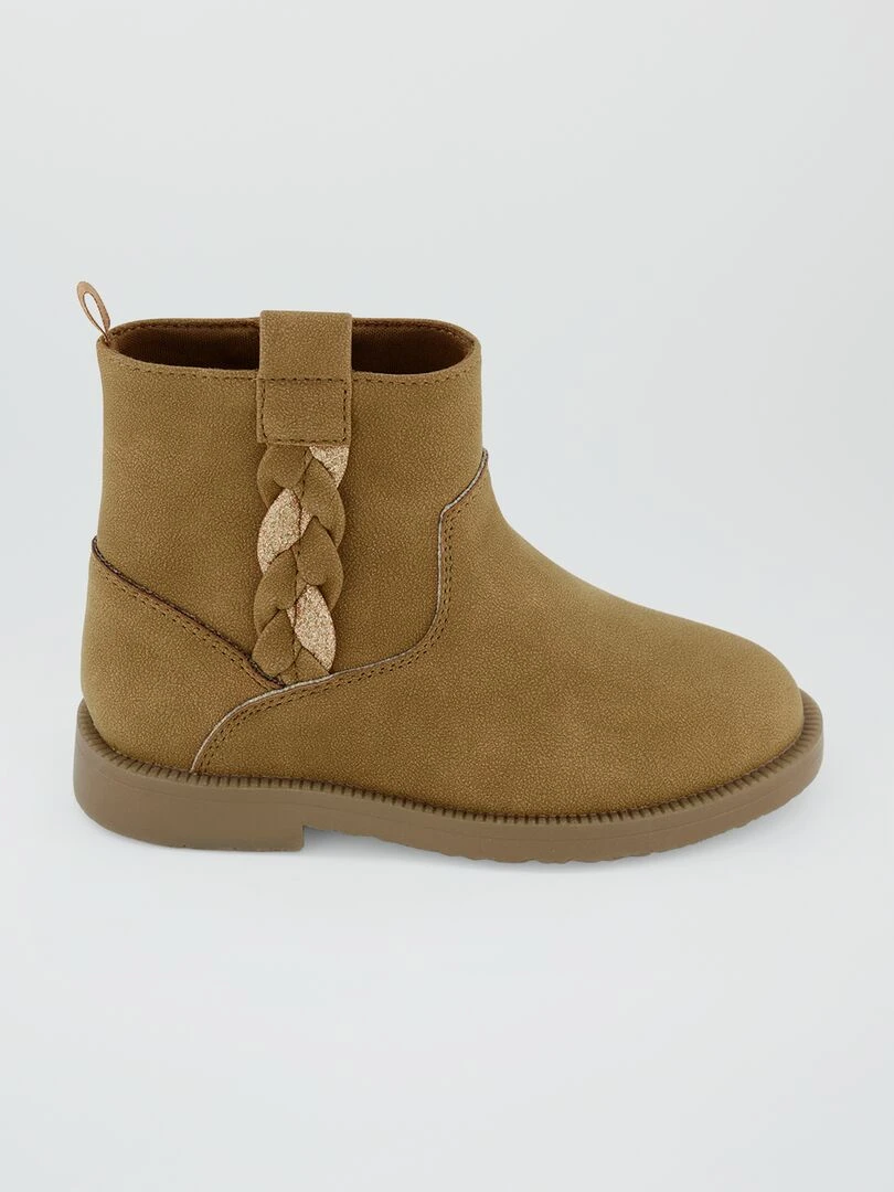 Bottines en suedine Marron
