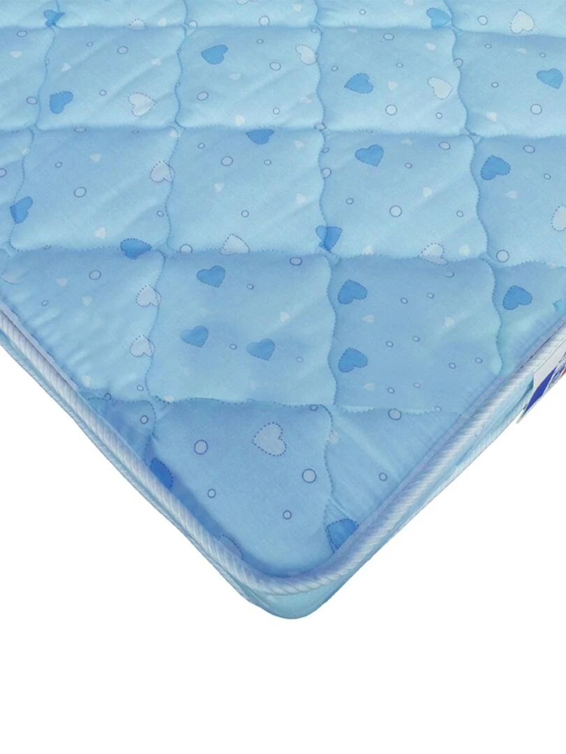 Matelas Bébé 100% Coton hypoallergénique en Mousse FERME Fabriqué en France Couleur Bleu    Bleu azur