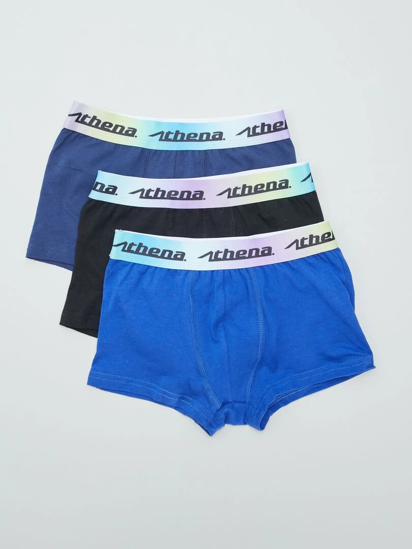 Lot de 3 boxers stretch 'Athena' Bleu