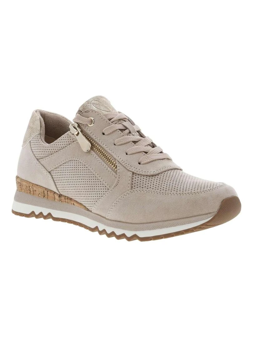 MARCO TOZZI Baskets basses talon compensé Beige