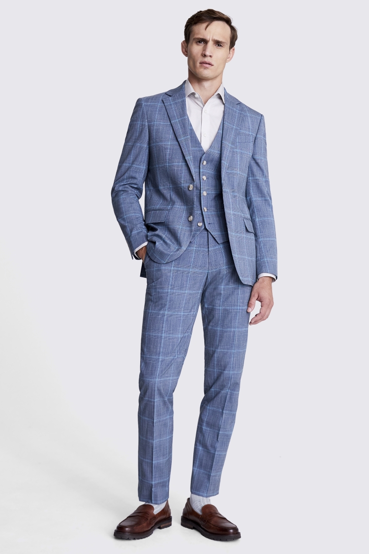 Ted Baker Tailored Fit Navy Check Jacket    Buy Online at Moss