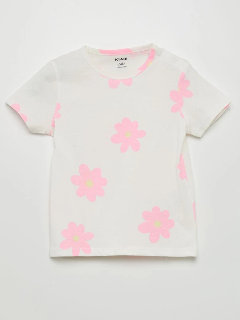 Pyjama short 2 pièces imprimé   Rose