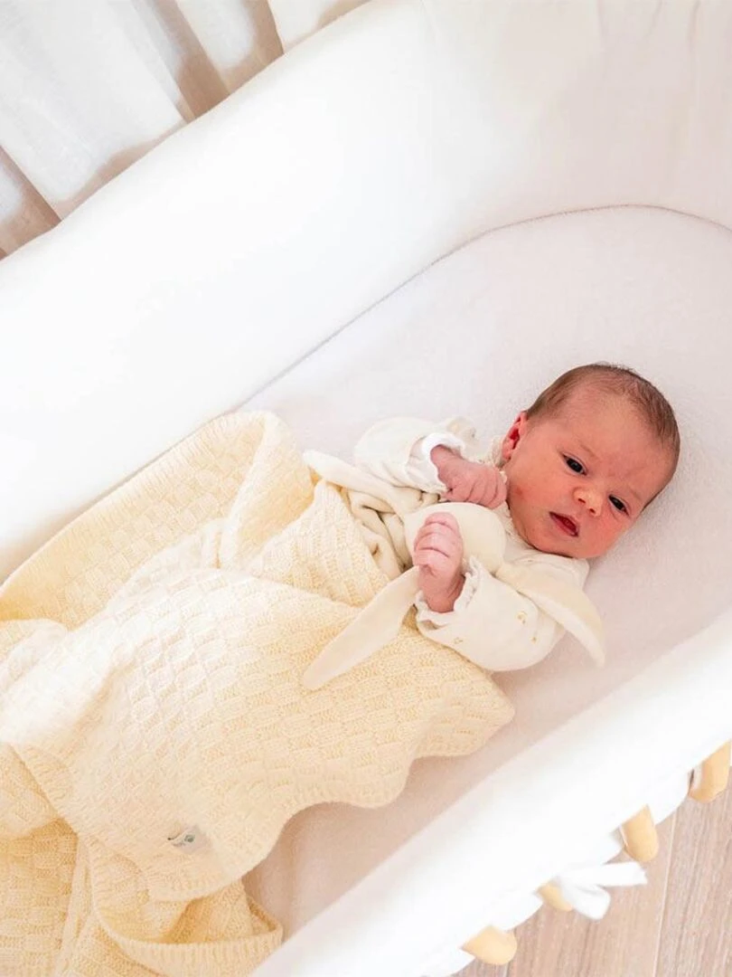 COUVERTURE POUR BEBE EN PURE LAINE   Ecru