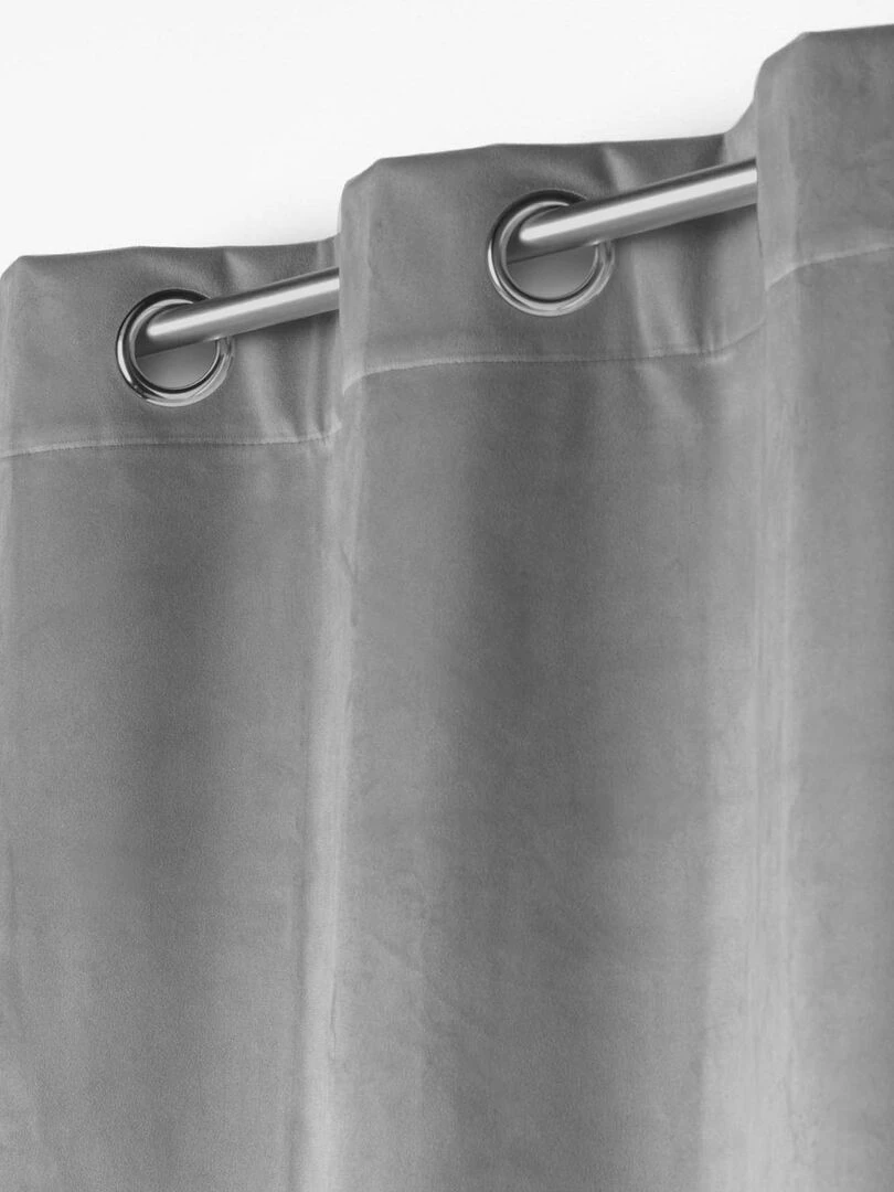 Rideau en velours au style cossu Gris clair