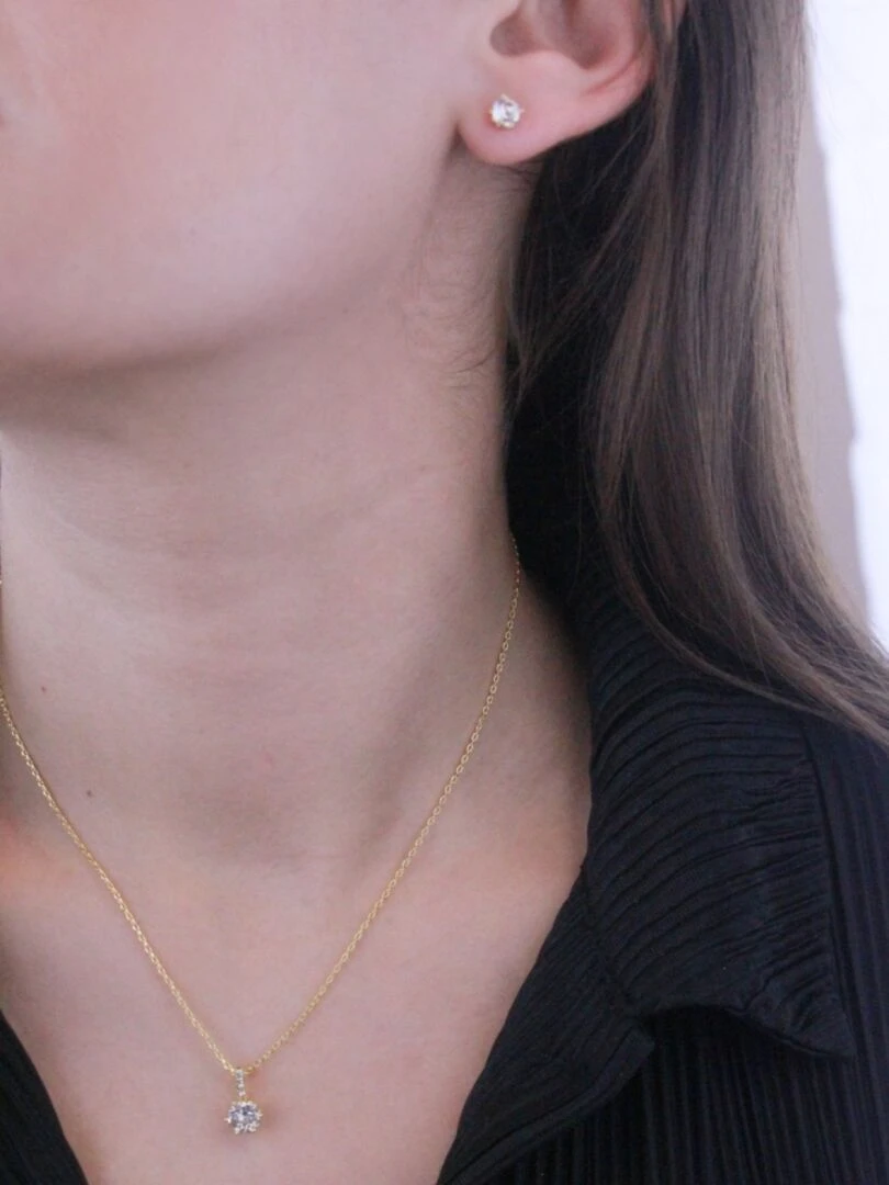 Parures Kristine   Doré et Cristal   Doré/or