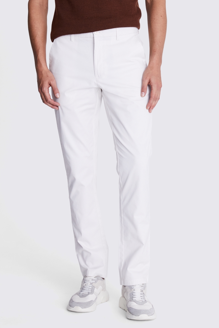 Tailored Fit Off White Stretch Chinos Buy Online at Moss