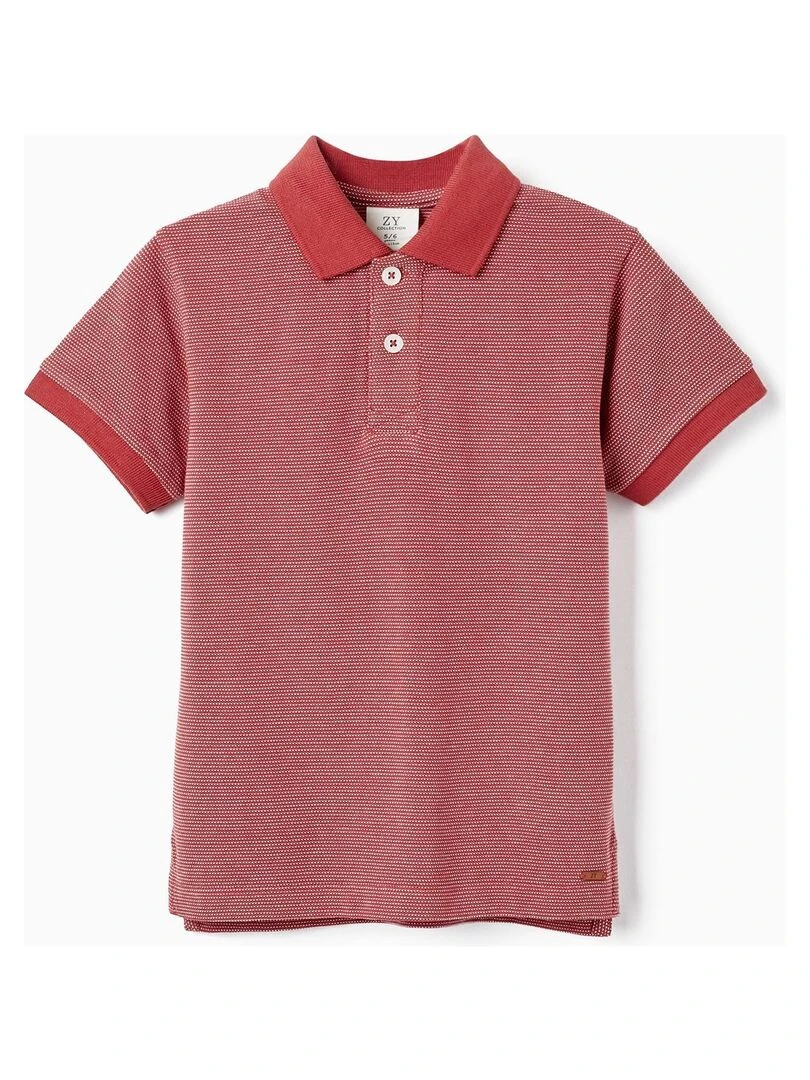 Polo en Piqué de Coton pour Garçon manches courtes Rouge