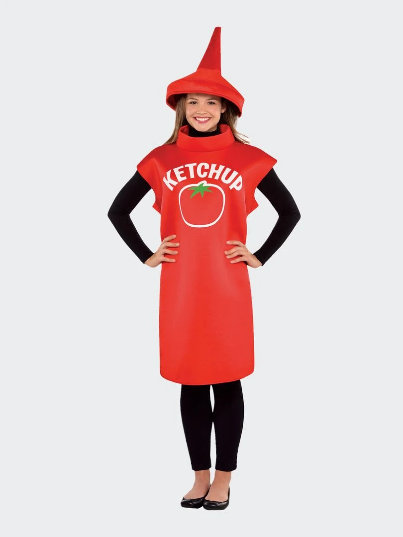 Déguisement bouteille de Ketchup Rouge