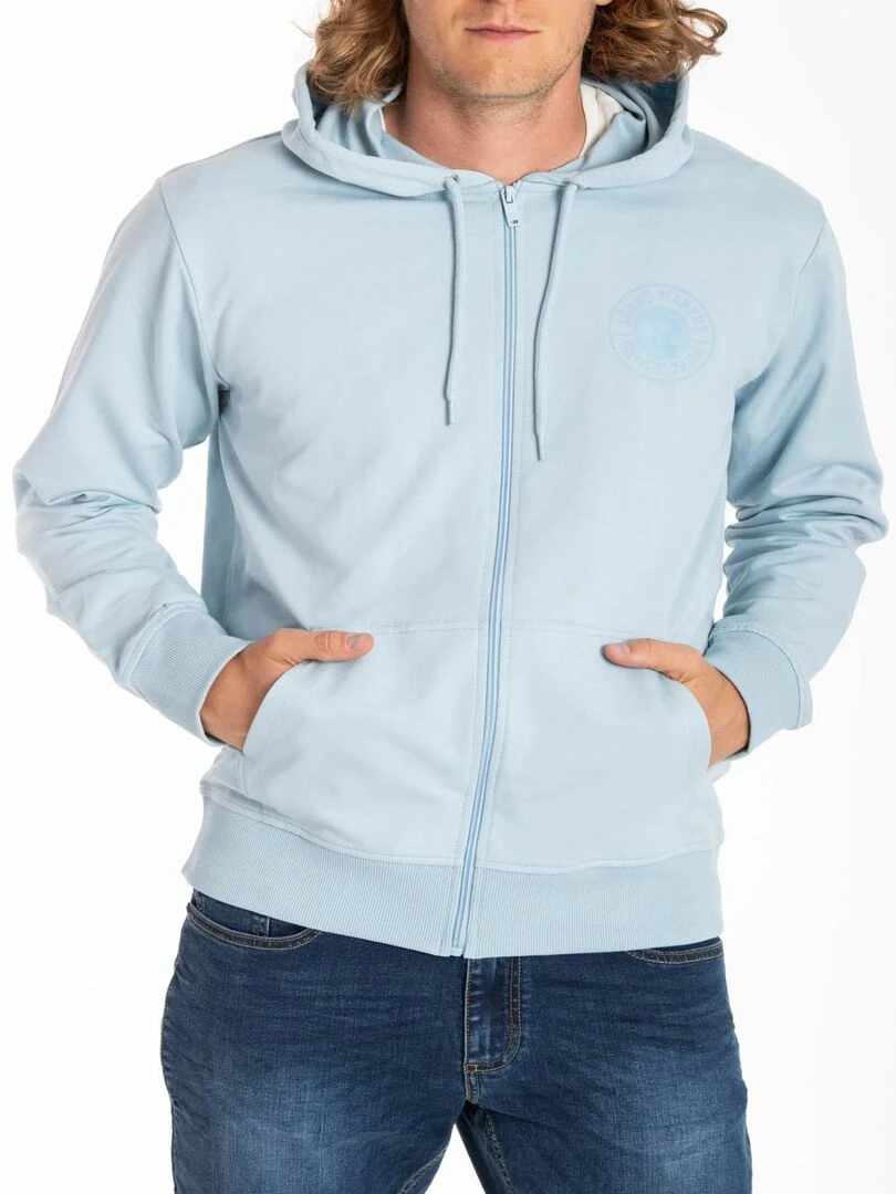 Sweat à capuche zippé MEDERIP 'Rica Lewis' Bleu ciel