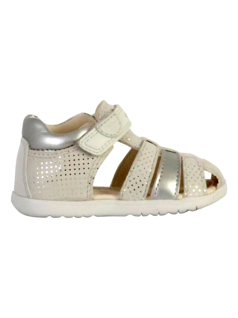 Sandale Cuir Enfant Geox Macchia B254VA Blanc cassé
