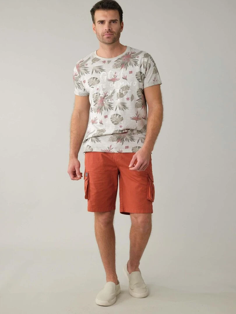Bermuda casual pour homme 'Deeluxe' Orange corail