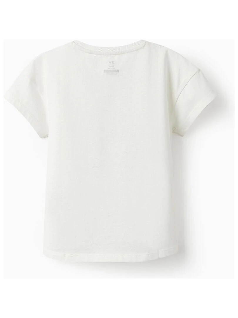 T shirt à manches courtes pour fille 'Follow the Sun' manches courtes   Blanc