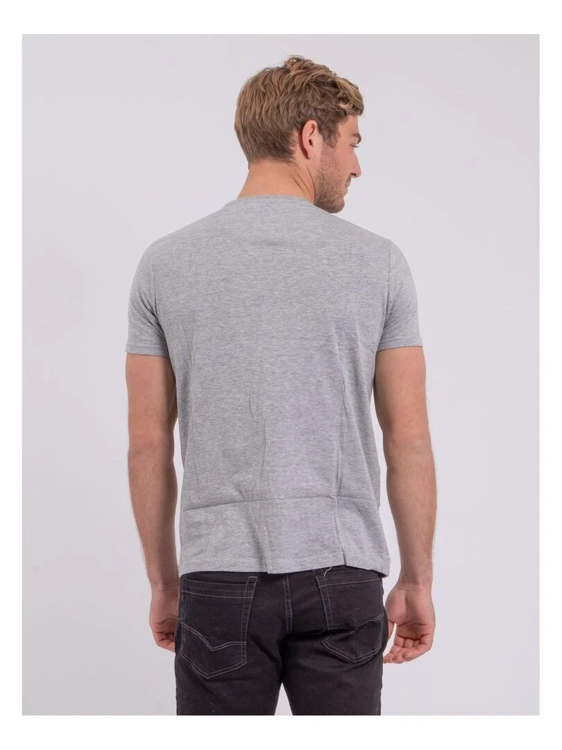 T shirt manches courtes col rond pur coton NOUMICK   Gris