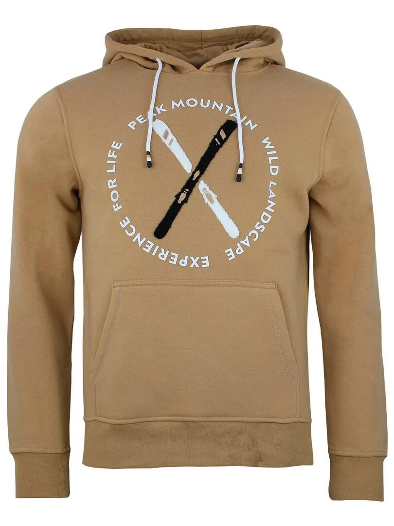 Sweat à capuche homme CONOR PEAK MOUNTAIN Marron caramel