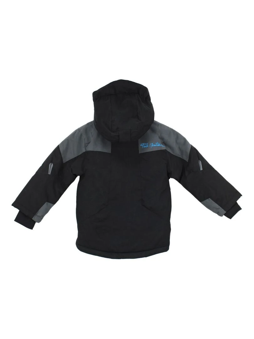 Blouson de ski garçon ECETAL PEAK MOUNTAIN Noir Noir