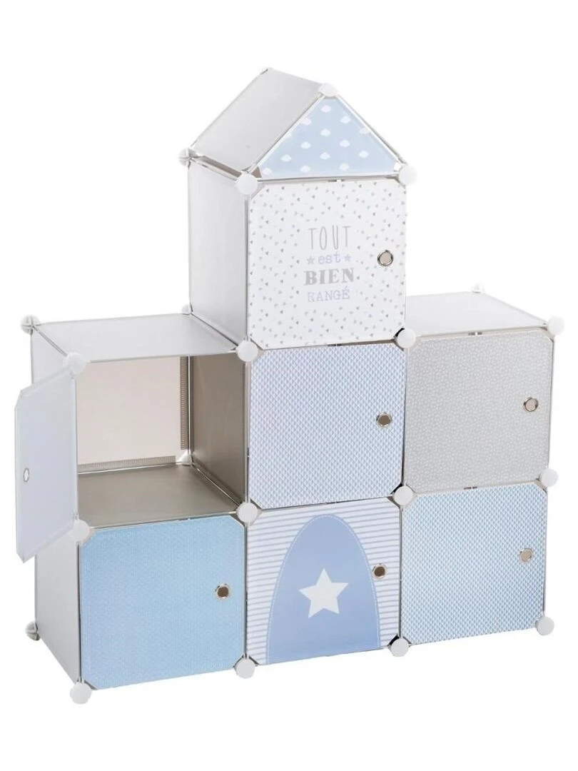 Meuble de rangement enfant château gris Gris