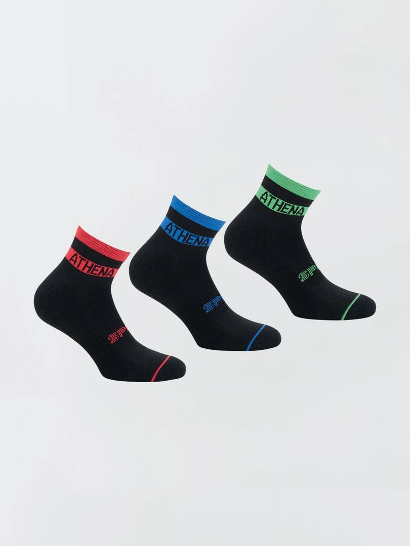 Lot de 3 paires de chaussettes 'Athena' Noir