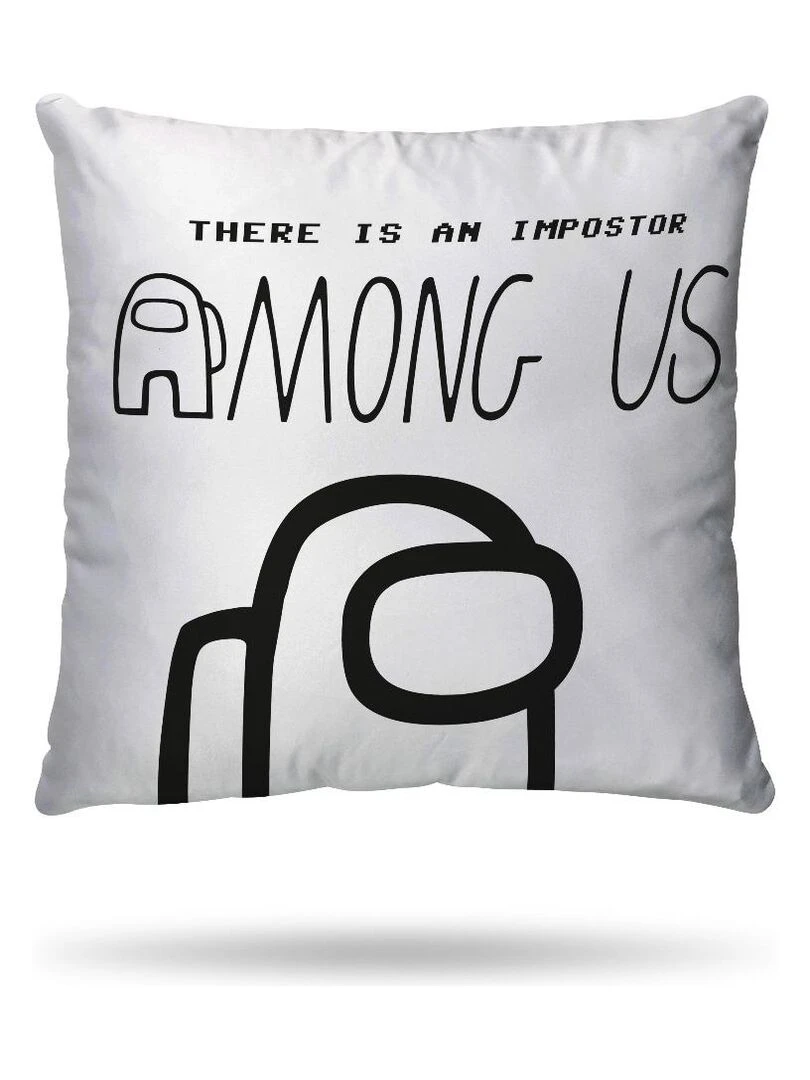 Housse de couette Among Us Crewmates 140x200 cm et taie d'oreiller   100% Coton   Blanc