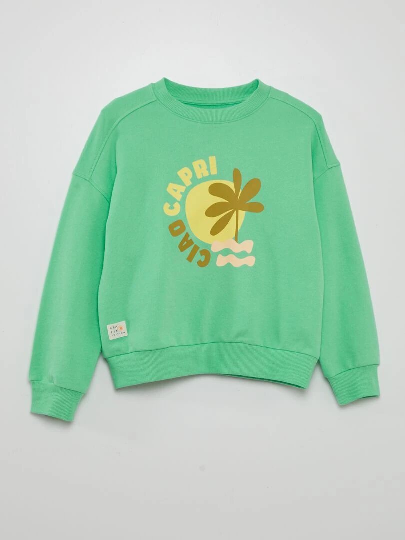 Sweat loose imprimé   Grafik Edition   Vert