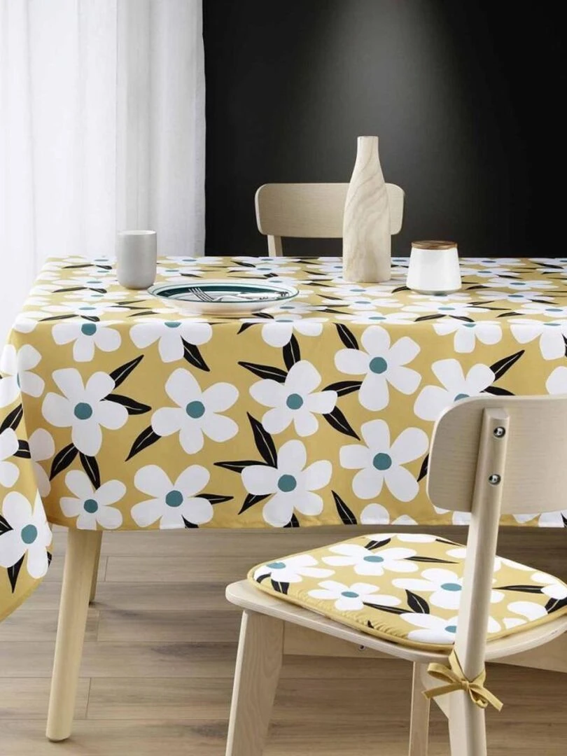 Nappe rectangulaire 140x240 cm Darcy jaune microfibre   Jaune