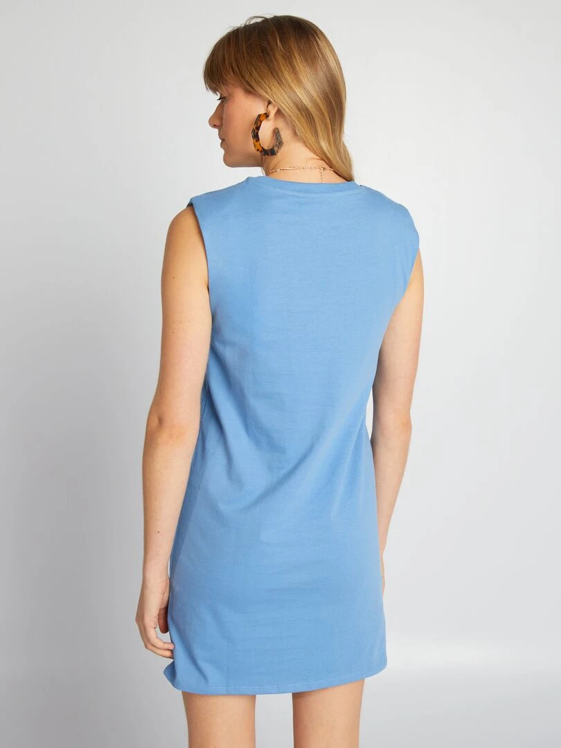 Robe courte à épaulettes   bleu