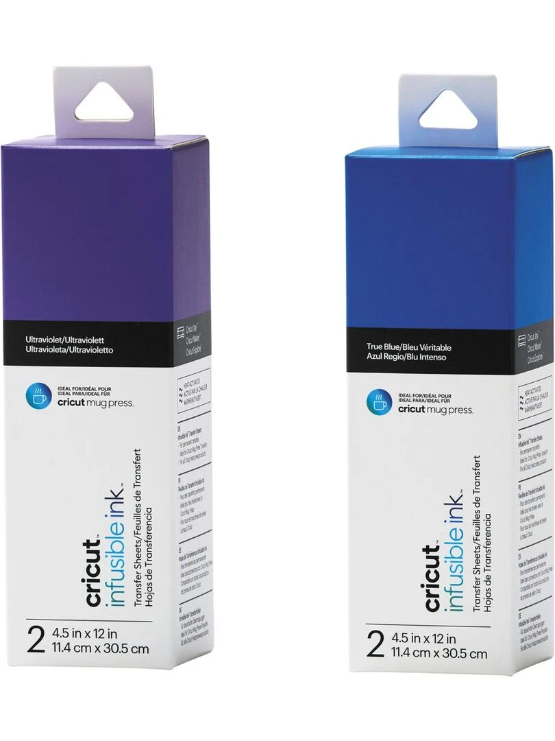 4 feuilles de transfert pour Mug Press Violet + Bleu N/A